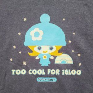 Vintage Oopsy Daisy Tshirt, RARE, Too Cool For Igloo, Navy, Medium